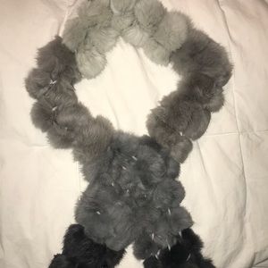Grey-Scale Fur Scarf